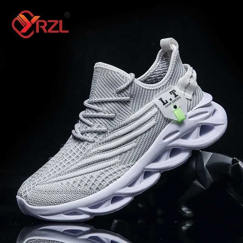 YRZL Men Sports Running Black Jogging Shoes Casual Sneakers Outdoor Breathable Mesh Women Light Shock-absorption Black Tennis K260302