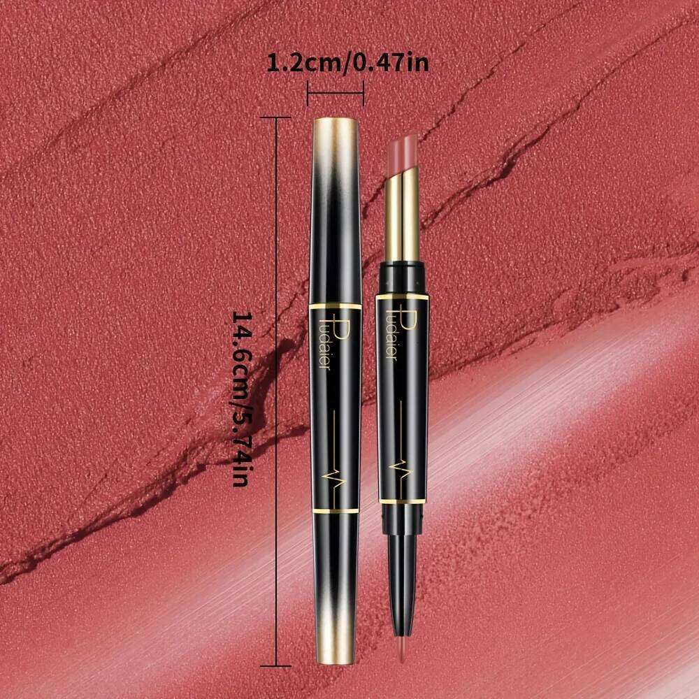 Double-headed lipstick - liner lip gloss, moisturizing formula, not easy to smudge, suitable for daily use and parties. H260302