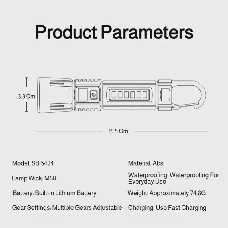 Flashlight Range Super Bright Rechargeable Long Lasting Outdoor Lighting Z260301