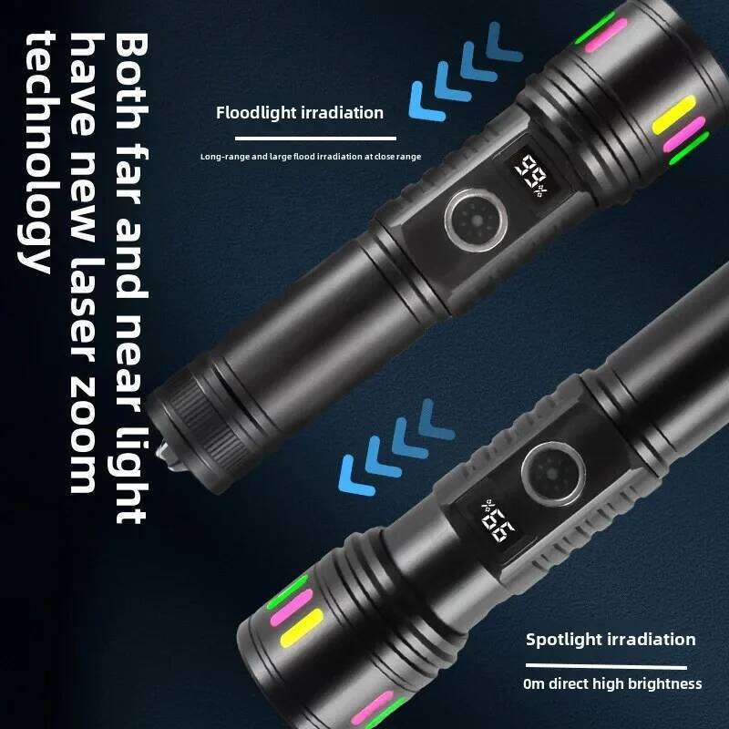 2025 Newest Aluminum Alloy Multifunctional White Laser Flashlight,USB-C Rechargeable,Telescopic Zoom, Built-in Battery, camping Z260301