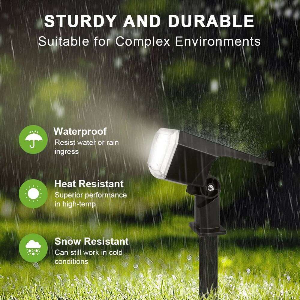 Built-in Large Capacity Battery 1200mAh LED Solar Floodlight Waterproof Spotlight Lamp Long Working Time For Garden Lawn Pathway C260302