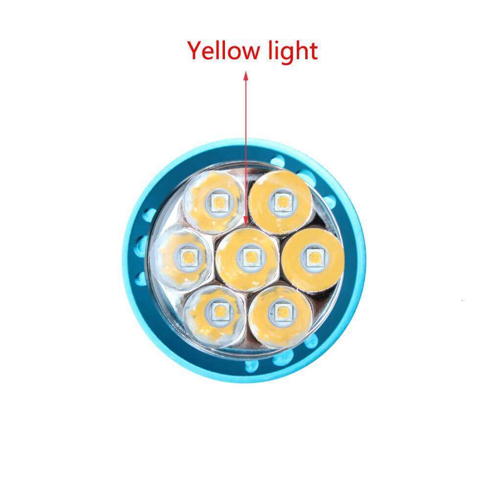 Ekaiou Diving Flashlight 7 LED T6 L2 White Yellow Light Powerful Profession Underwater Waterproof Dive Hunting Fishing Lamp Z260301