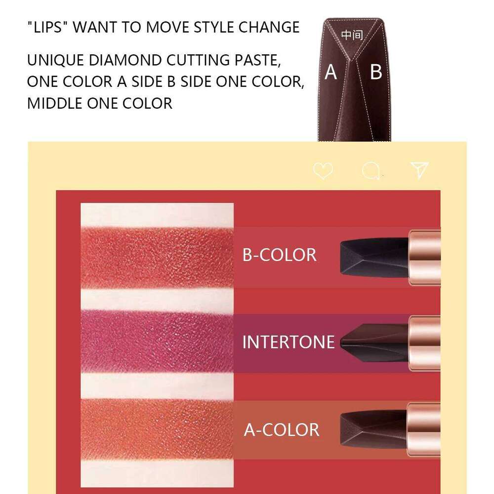 Ocheal Satin-Like Color-Holding Tri-Color Waterproof Long Lasting Liquid Lipstick Tint Moisturizing Tear Off Lip Stain H260302