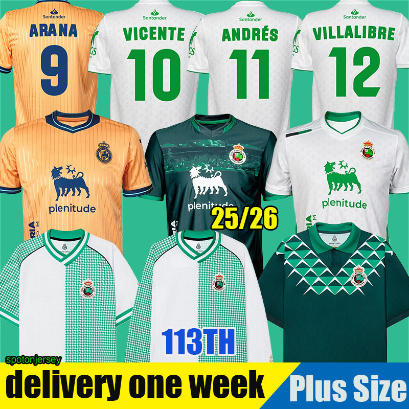 Camiseta Racing de Santander Soccer Jerseys 2025 2026 Home Away Third 99 00 Vintage Tops 112th Anniversary Men Football Jersey Shirt Kit SANGALLI ARANA VICENTE