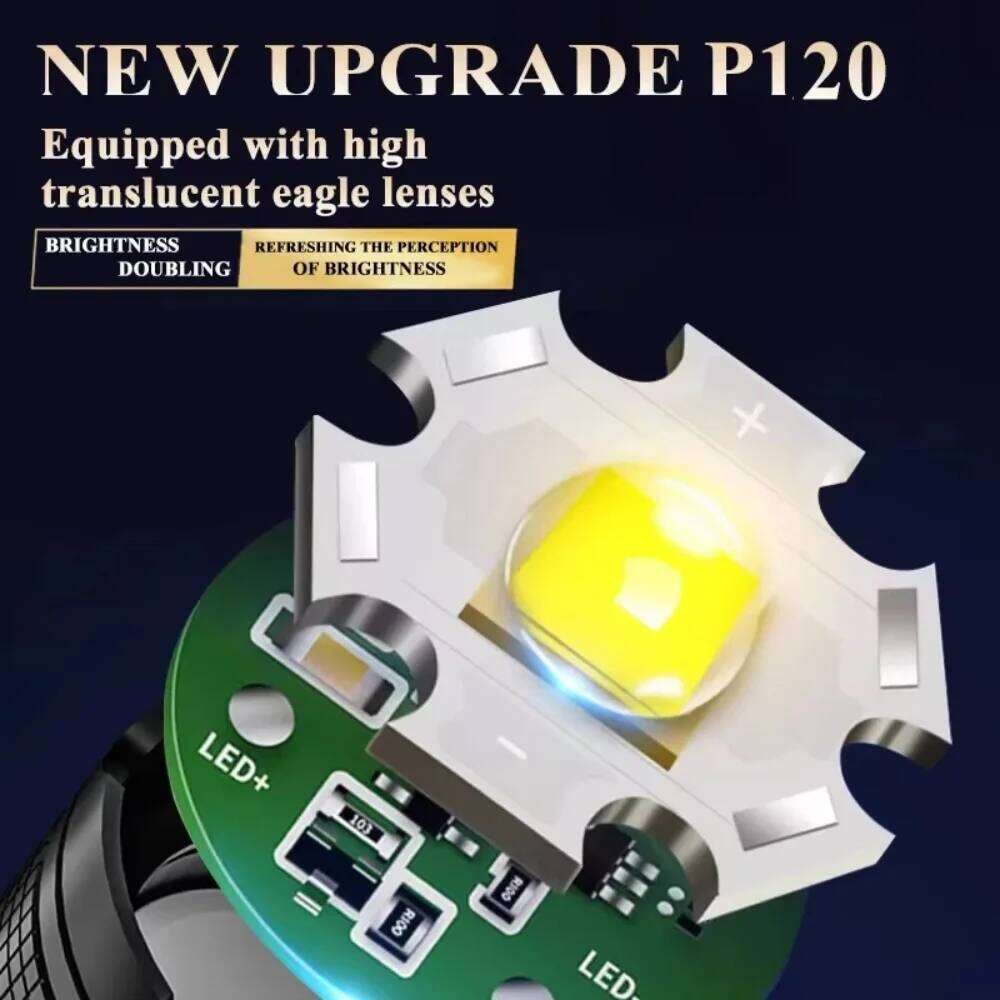 Powerful LED Flashlight USB Rechargeable Torch Super Bright Telescopic Zoom Light with Power Display Outdoor Fishing Lantren Z260301