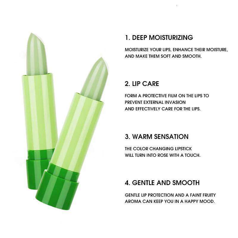 Warm Change Lip Balm Moisturizing Lipstick easy color and not stick to the cup H260302