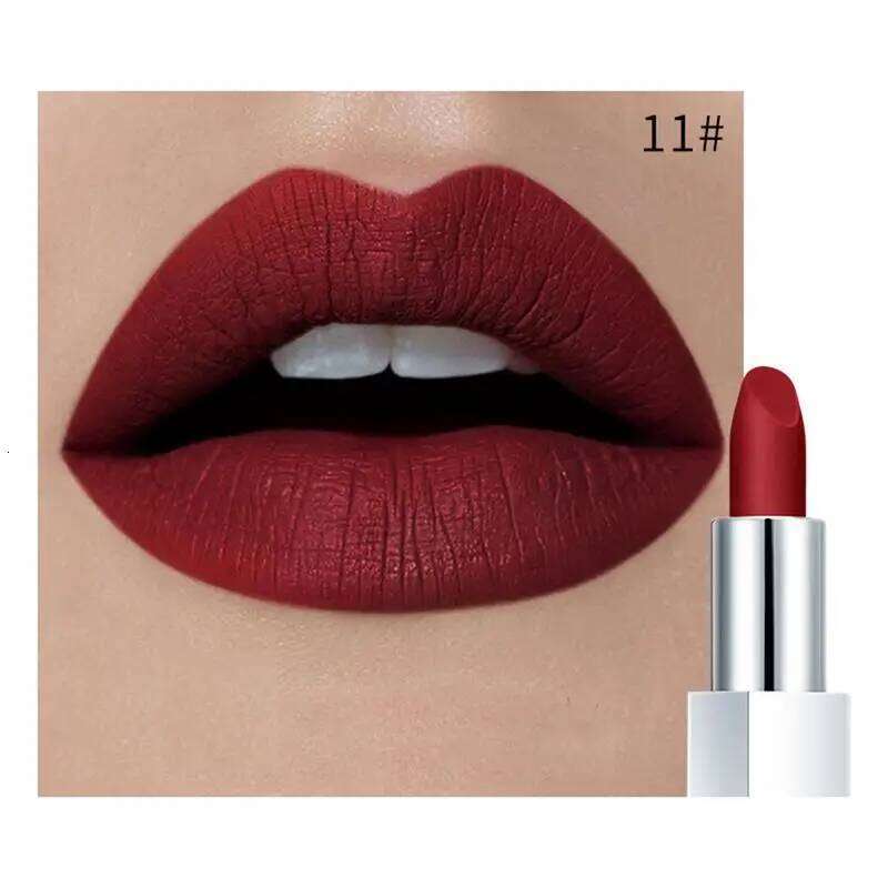 Pudaier Waterproof Matt Lipstick Pumpkin Color Eat Earth Rich Vitamin E Moisturizing labiales matte maquiagem H260302