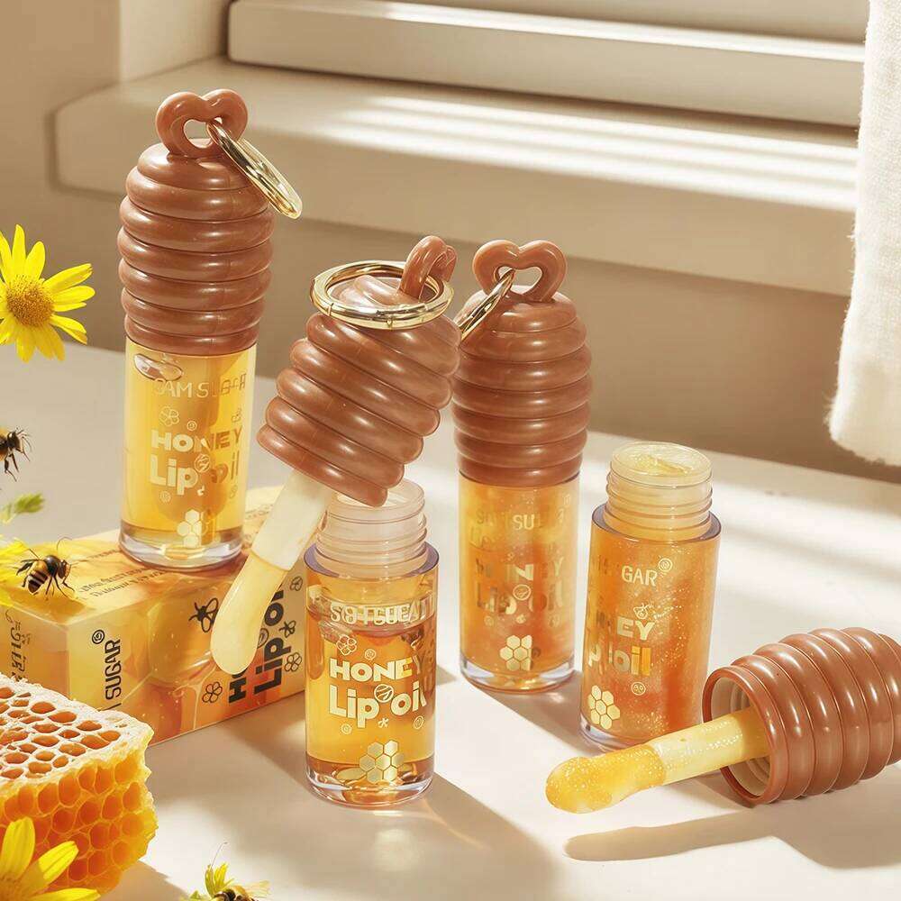 SAM SUGAR 2-Color Honey Oil Long-Lasting Moisture, Reduces Lines Transparent Hydrating Lip Gloss H260302