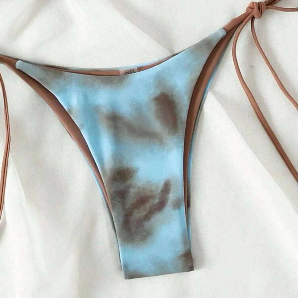 Tie Dye Bikins 2025 Mini Micro String Women Swimwear Female Swimsuit Two Pieces Bikini Set Halter Bathing Suit Swim Lady Z260301
