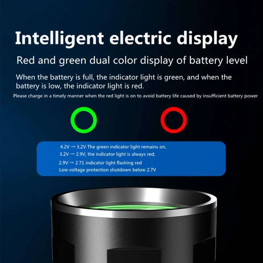 Powerful T40 LED Flashlights Cup Fixed Focus Long Range Waterproof Tactical Flash Light USB Rechargeable Camping Torch Z260301