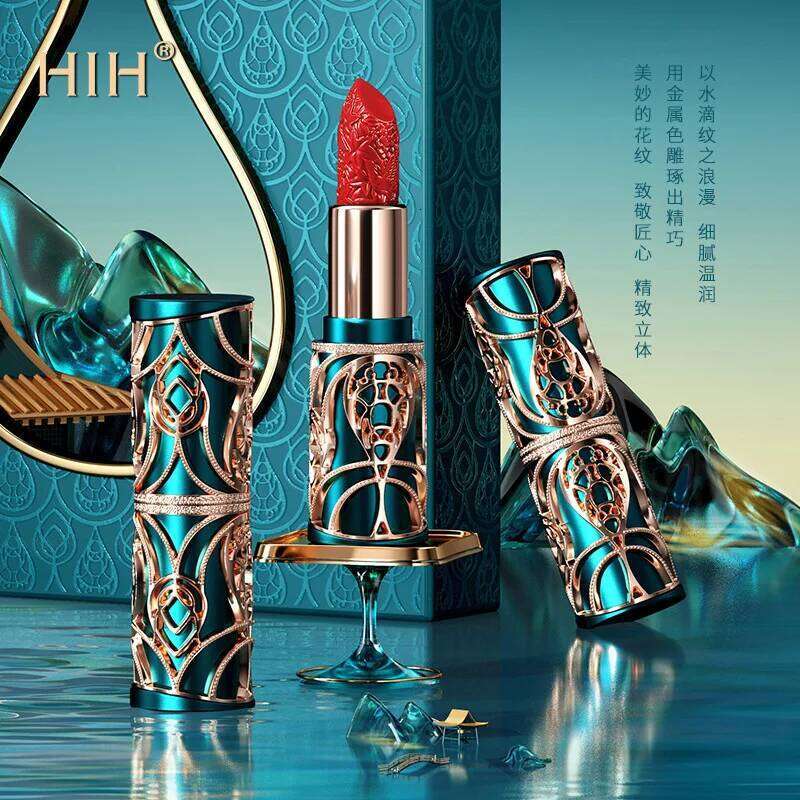 Phoenix Feather Yue Carved Lipstick Silky Color Vintage Makeup Red National Style Texture H260302