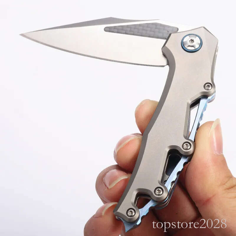 Promotion Flipper Folding Knife M390 Satin Finish Blade TC4 Titanium Alloy Handle Ball Bearing Fast Open EDC Pocket Knives