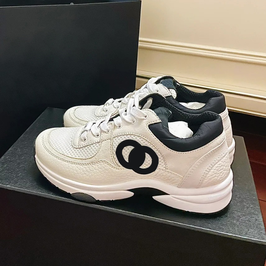 Designer sports shoes luxury shoes classic calf leather dad shoes nylon printed embroidery Women fashion platform lace up running shoes