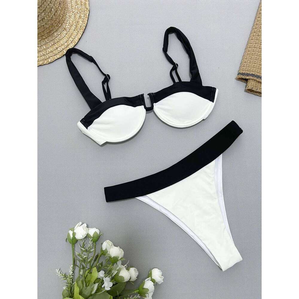 Push Up Bikinis Sexy Women Swimsuit Swimwear Female 2024 Patchwork Bikini Set Bathing Suit Swimming Suits Beachwear Biquini Z260301