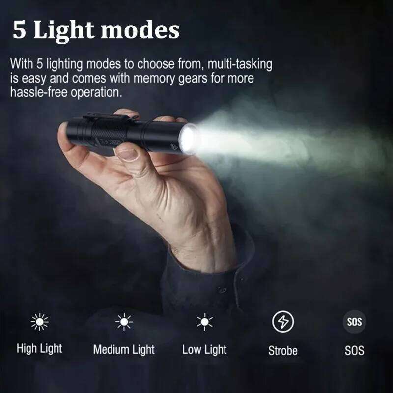 Mini Highlight Portable Flashlight Pocket Handy Light Outdoor Pen Lamp Waterproof Torch with Clip for Hiking Camping Z260301