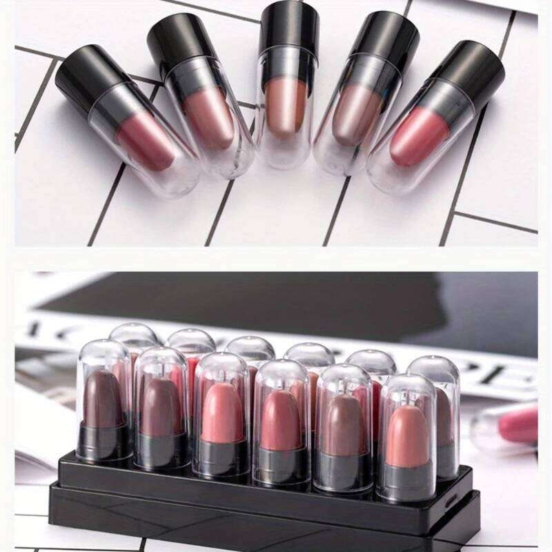 12pcs Matte Lipstick Box Set Velvet Gloss Waterproof Long Lasting Portable Lip Glaze Non-Stick Cup Sexy Makeup Cosmetics H260302
