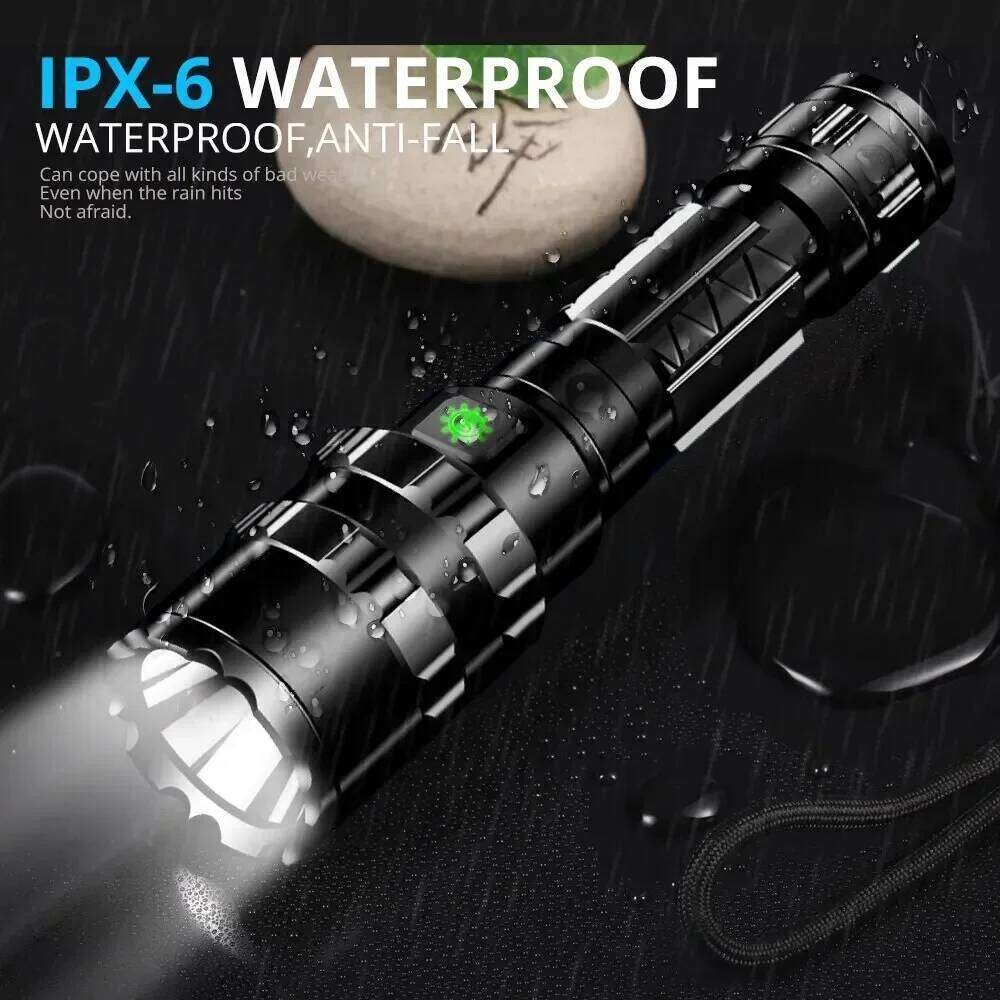 Professional Hunting Night Reconnaissance LED Flashlight L2 Lamp Beads Waterproof Rechargeable Outdoor Portable Torch Z260301