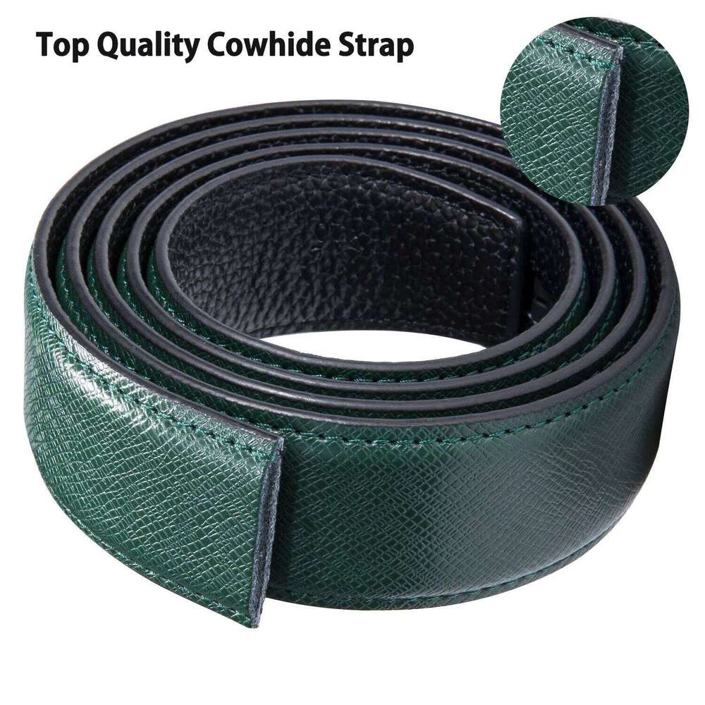 High Quality Green Genuine Leather Belts For Men Metal Automatic Buckle Men's Belt Luxury Famous Brand Waist Strap DiBanGu S260228