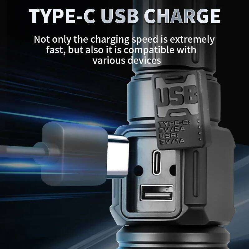 Super long-range COB digital battery display strong flashlight tactical light Z260301