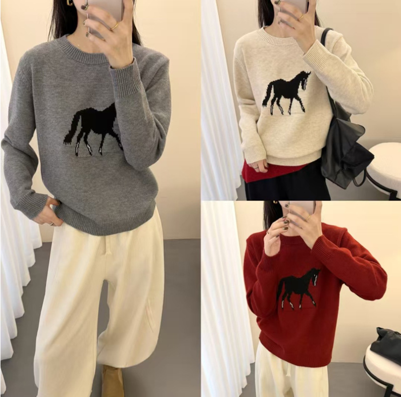 Women's Sweaters Cute Creative Knitted Pullover Pattern Cartoon Vintage Top Soft Trendy Fashionable Casual-chic Female Street Sweater