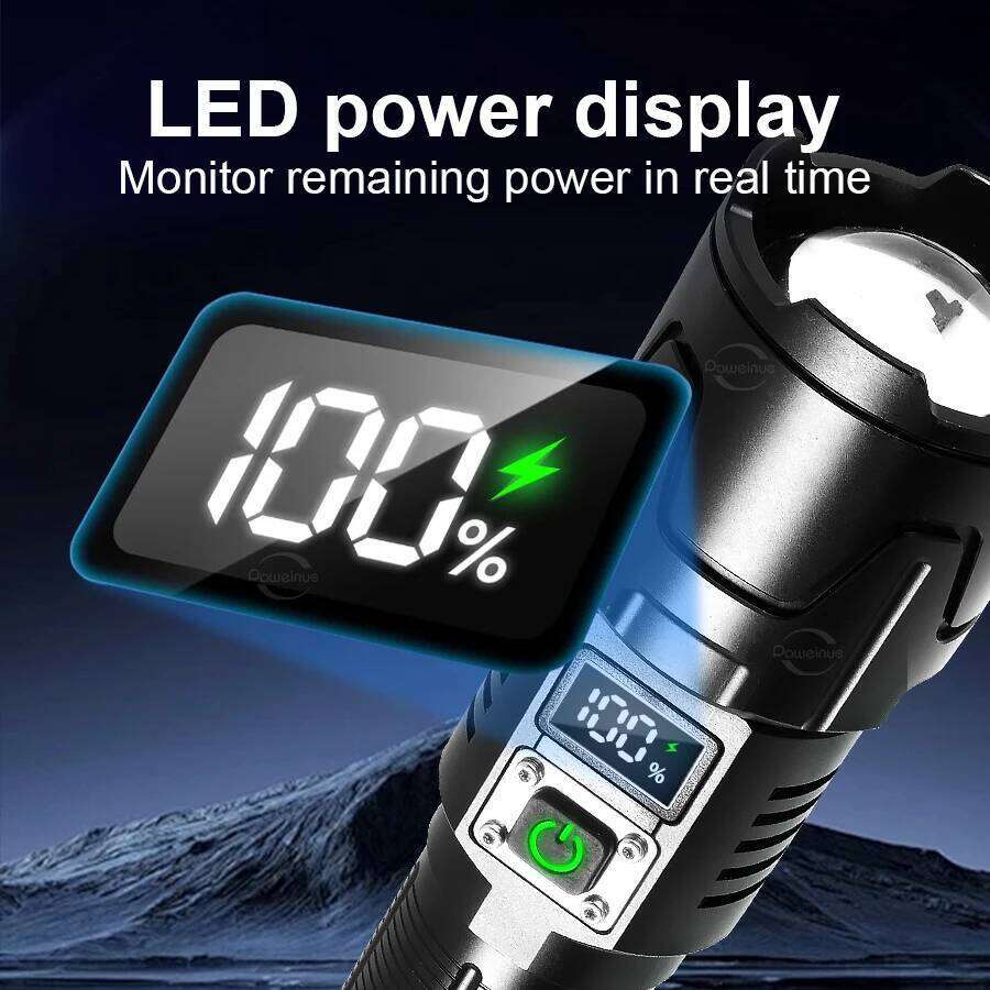 9990000000LM Most Powerful LED Flashlights Ultra Bright Long Range 5000M Torch Light Big Aperture USB Rechargeable Portable Lamp Z260301