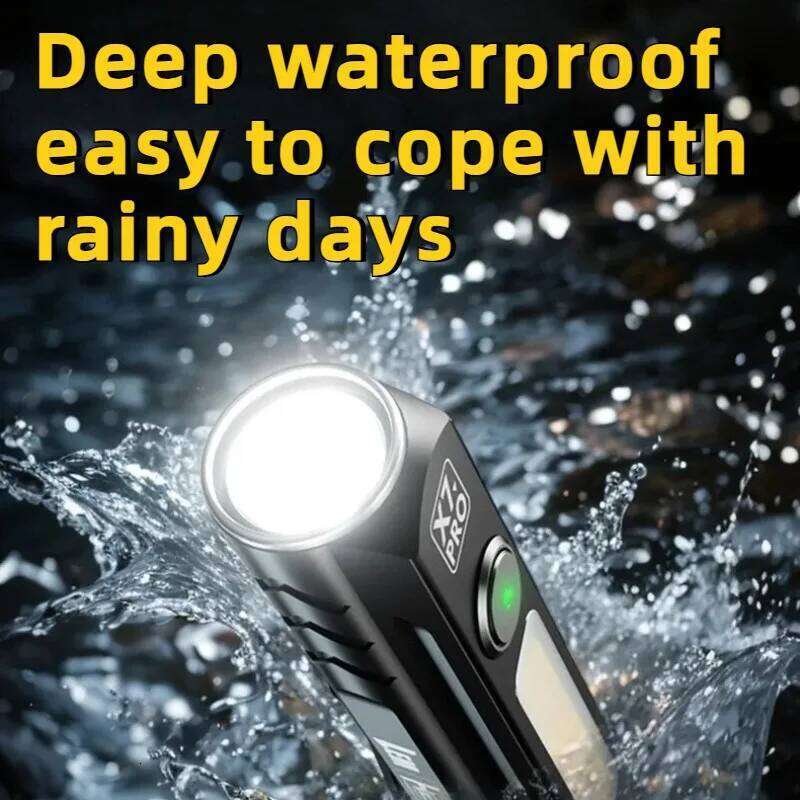 Portable High Brightness Flashlight COB Work Metal Clamp Bottom Magnetic Type-C Charging Emergency Light for Camping Z260301