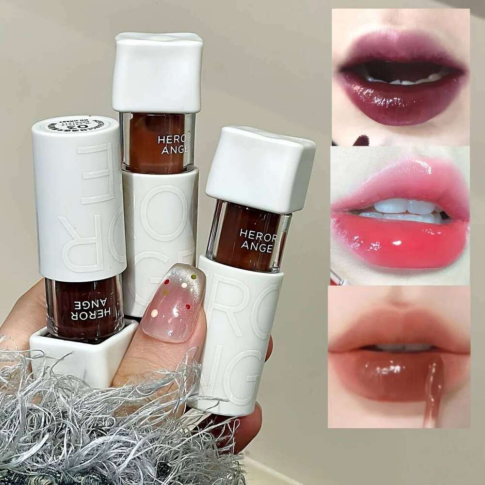 Herorange Mirror Gloss Water Glossy Glaze Ultra Pigmented Long-Lasting Non-Stick Cup Non-Sticky Moisturizing High Saturation Liquid Lip Mud Christmas 