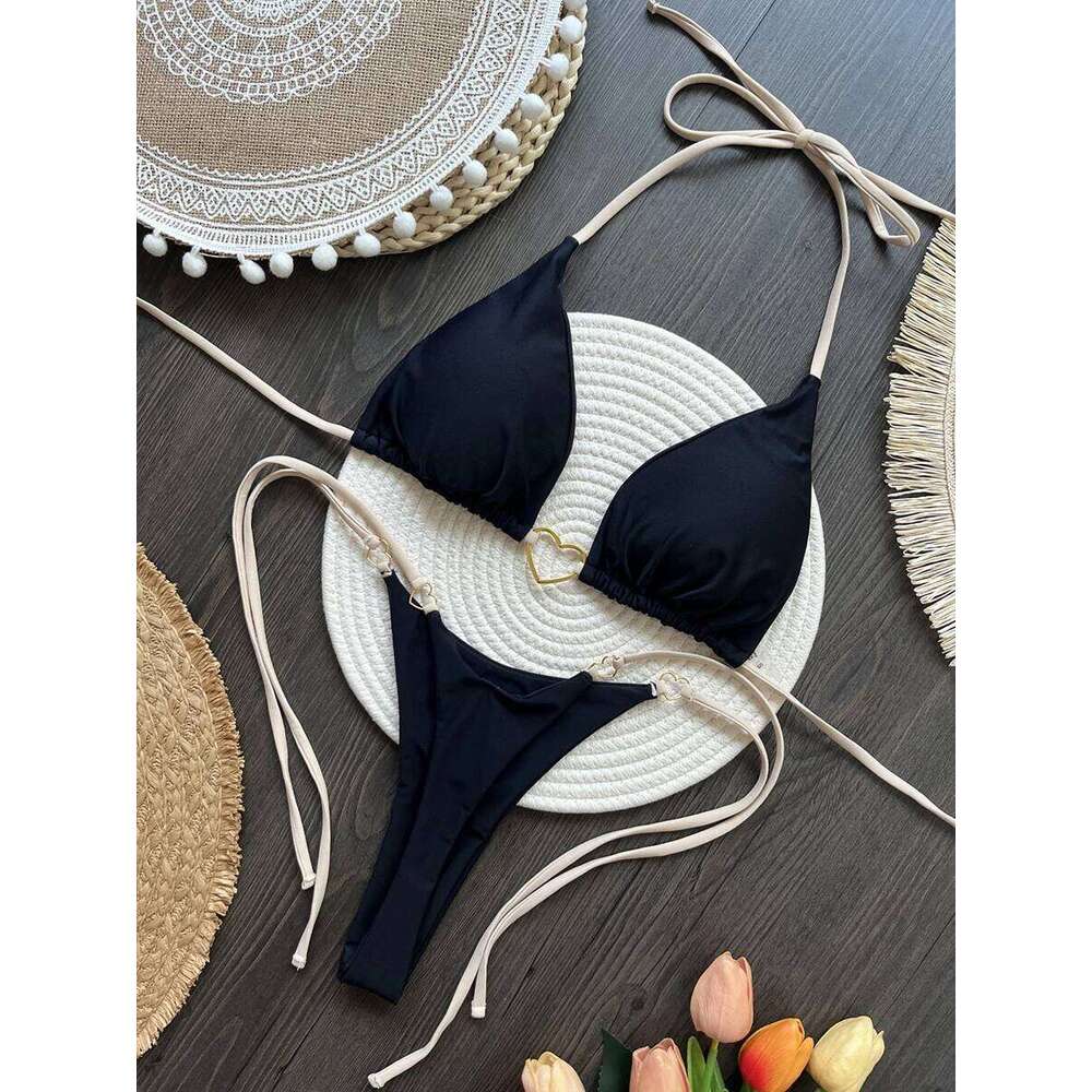 2025 New Sexy Micro Thong Bikini Set Swimsuit Female Swimwear Women Solid Mini Strappy Beachwear Bathing Suits Brazilian biquini Z260301