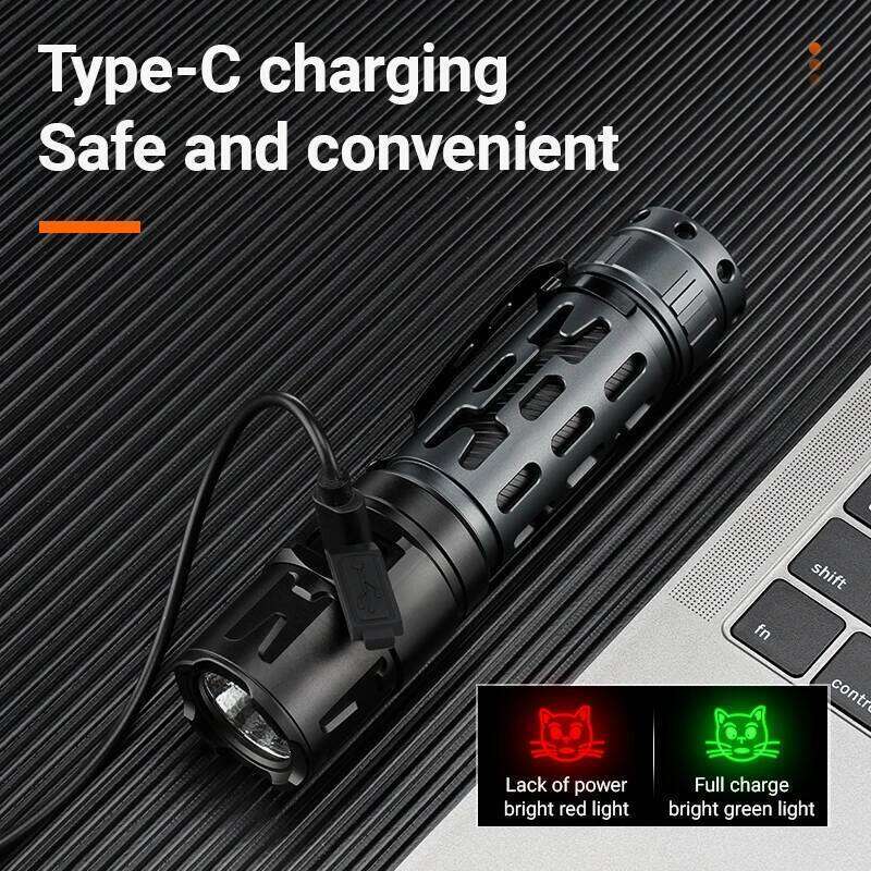 YEMAO A7 2200LM Powerful Flashlight - Dual Control Buttons, USB-C Rechargeable 21700 LED Tactical Torch Z260301