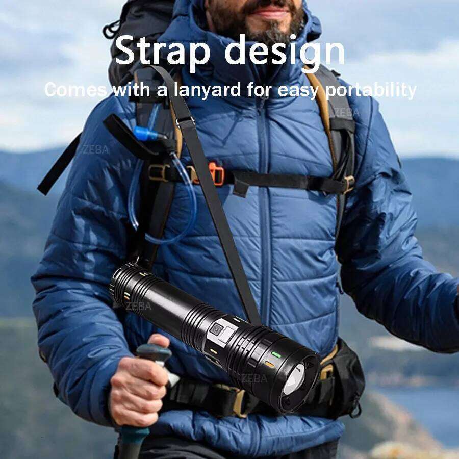 30000000LM High Power LED Flashlight Most Bright Tactical Torch Rechargeable Portable Light Long Shot 5000M Camping Hunting Lamp Z260301
