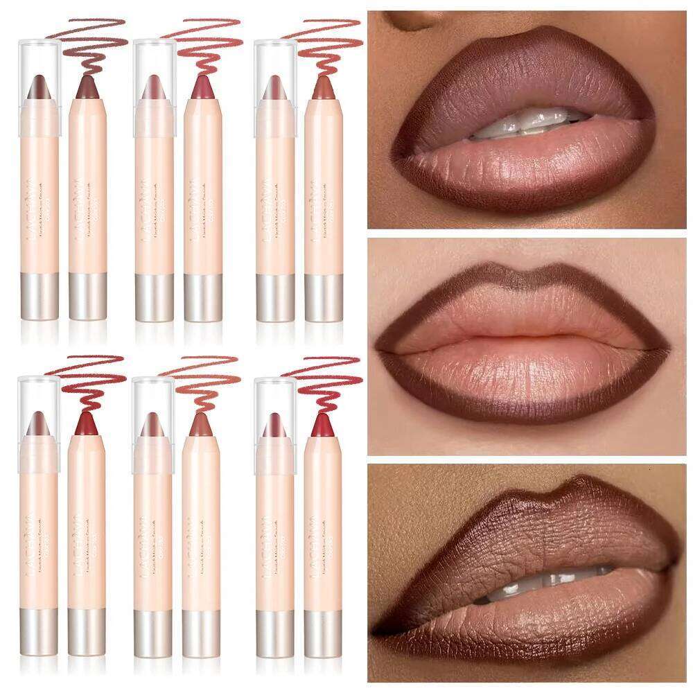 Lipstick & Liner Pencil 2-in-1, Ultra Matte Makeup, Smooth Glide, Buildable Color, Travel Friendly Lip Crayon H260302