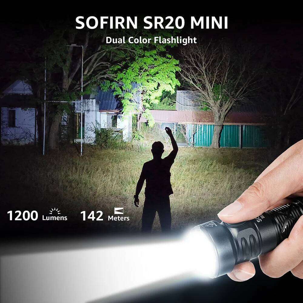 Sofirn SR20 MINI Flashlight 1200lm CSP2323 LED 18350 USB C Rechargeable Torch 5700K With Red Light and Magnetic Z260301