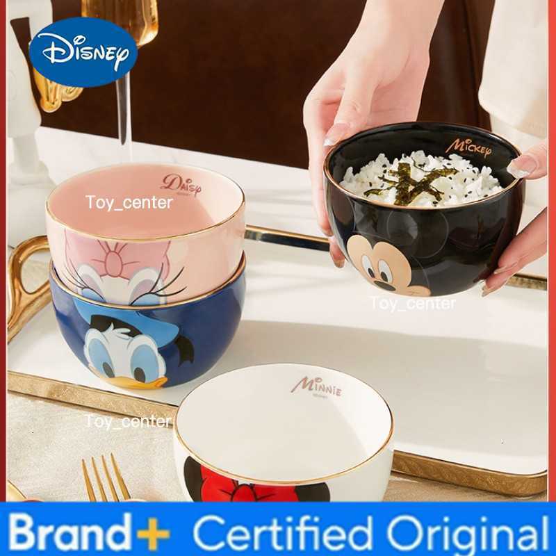 Disney Mickey Mouse Minnie Fashion Cartoon Kawaii Cute Anime Ceramics Tableware Rice Bowl Dessert Small Bowl Birthday Gift H260302