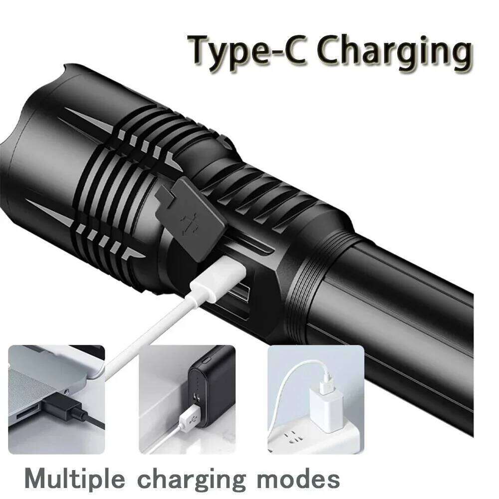 Super Bright LED Flashlight Rechargeable Zoom Long Range Aluminum Alloy Torch with Digital Power Display for Outdoor Camping Z260301