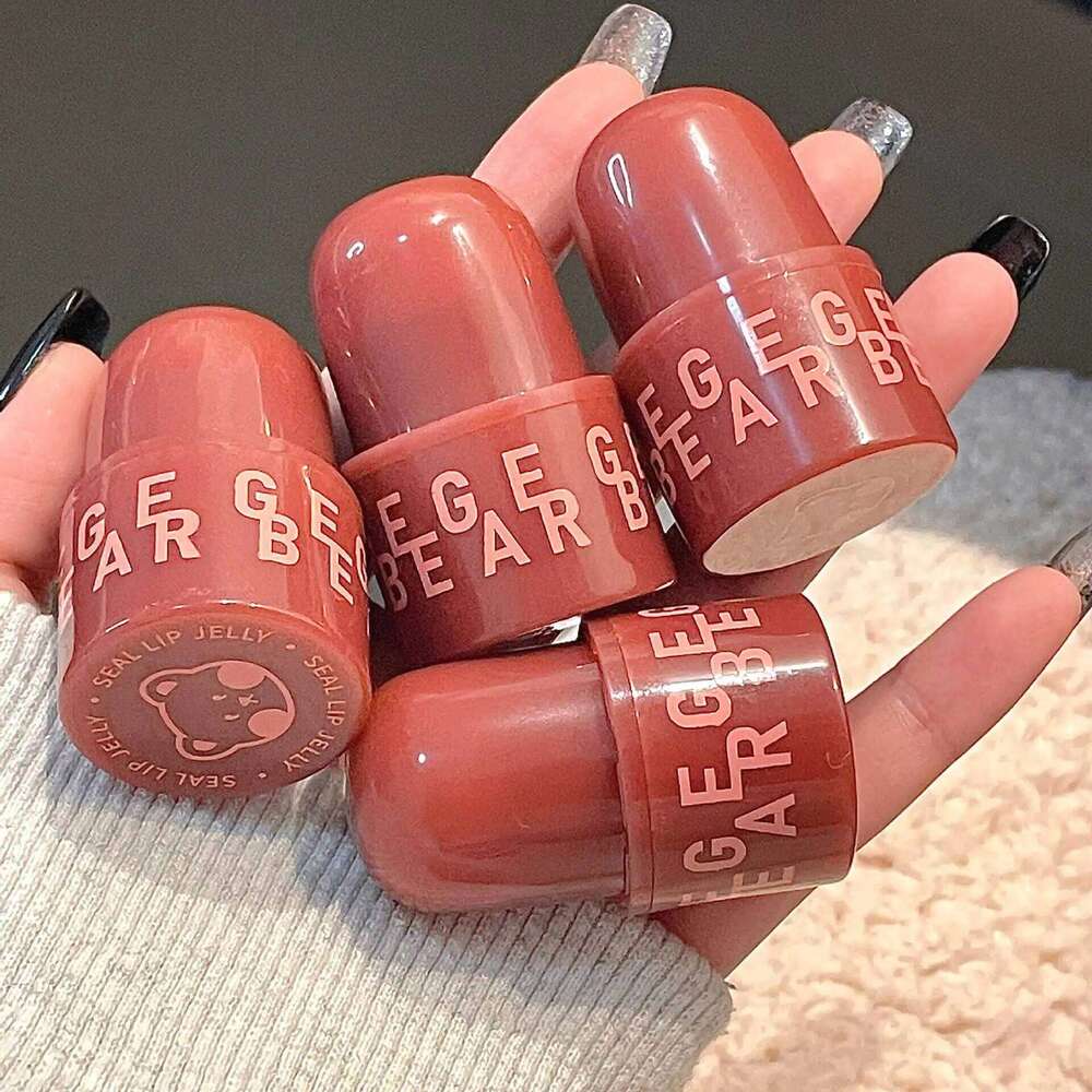 Bear Seal Lipstick Mirror Lasting Moisturizing Non-Stick Cup Clear Lip Glaze Waterproof Jelly Transparent Korea Makeup Cosmetics H260302