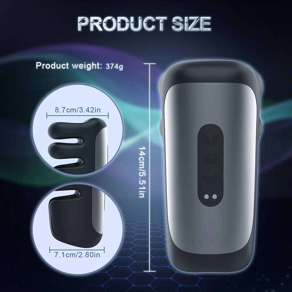Male Masturbator Training Glans Vibrator Pinching Trainer Massager Tapping Stroker Penis Stimulator for Men Sex Toys C260302