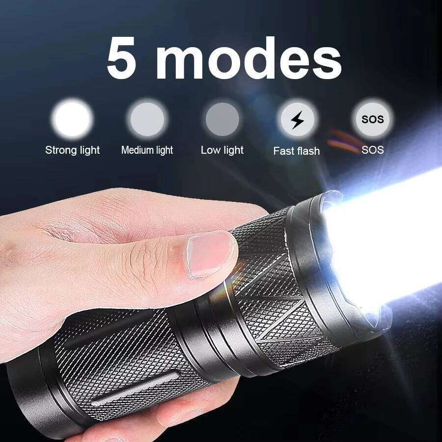 50000LM Ultra Bright LED Flashlight,12000mAh Rechargeable Zoomable Tactical Torch, Adjustable Focus for Camping Hiking Emergency Z260301