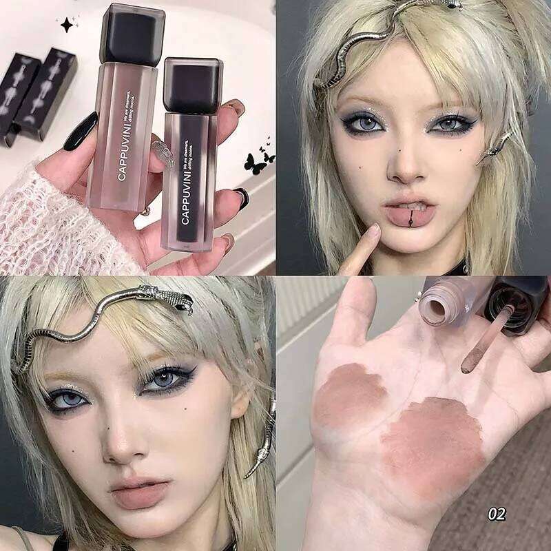 Cappuvini Mud Matte Soft Mist Black Gothic Nude Lipstick Velvet Moisturizing High Pigment Longlasting Lip Makeup Cosmetics H260302