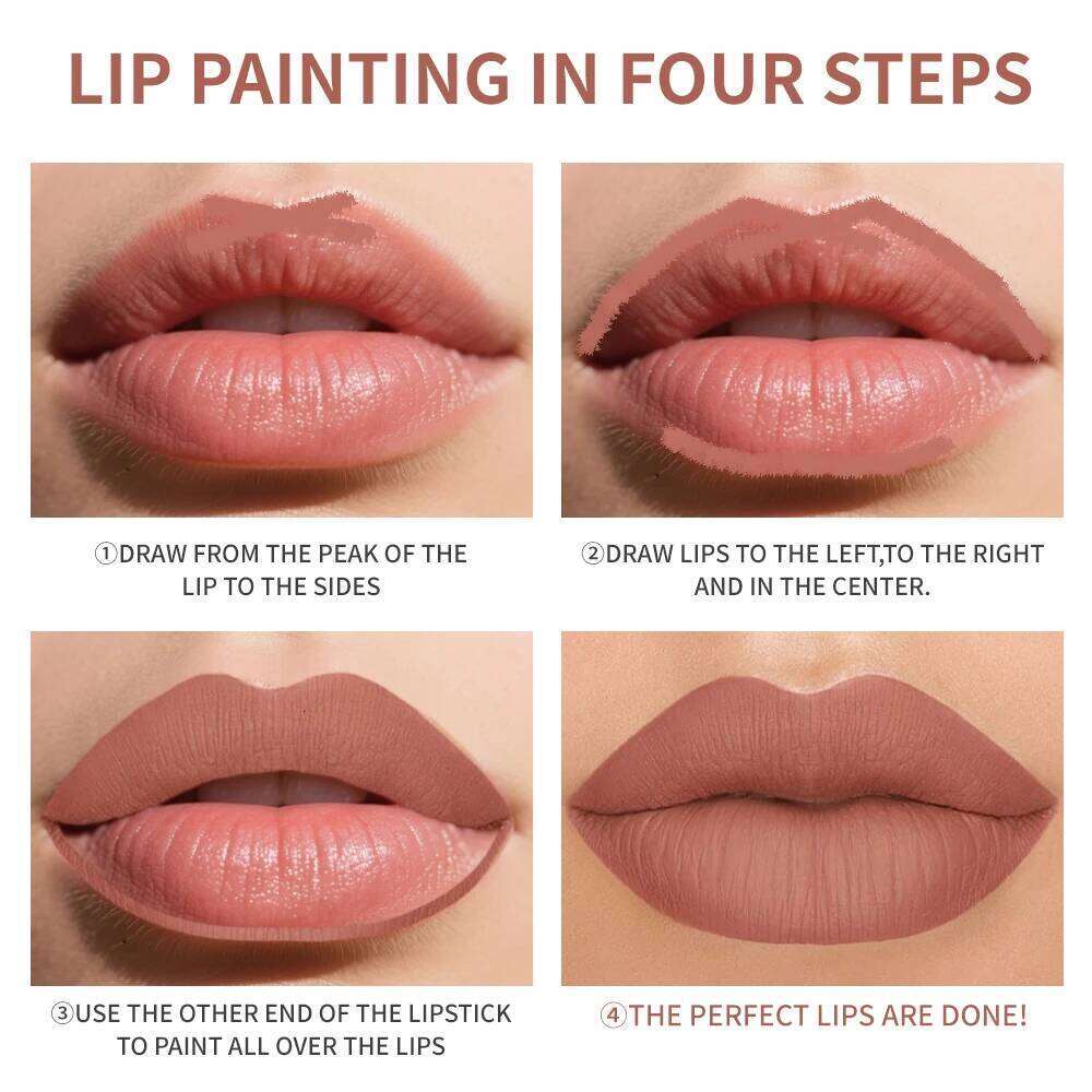 Double Headed Matt Waterproof Long Lasting Korean Woman Makeup Cosmetics Lips Glosses Lip Tint Pencil Lipstick Matte H260302