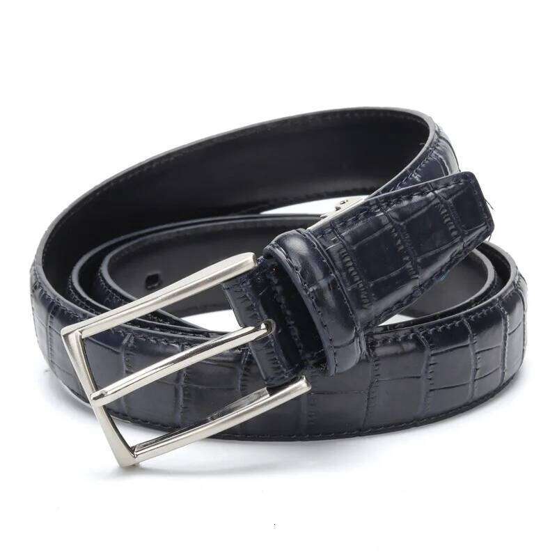 New Crocodile Grain Retro Belt Men's Split Leather Business Casual Suit Accessories Senior Pin Buckle Designer Brand Belts S260228