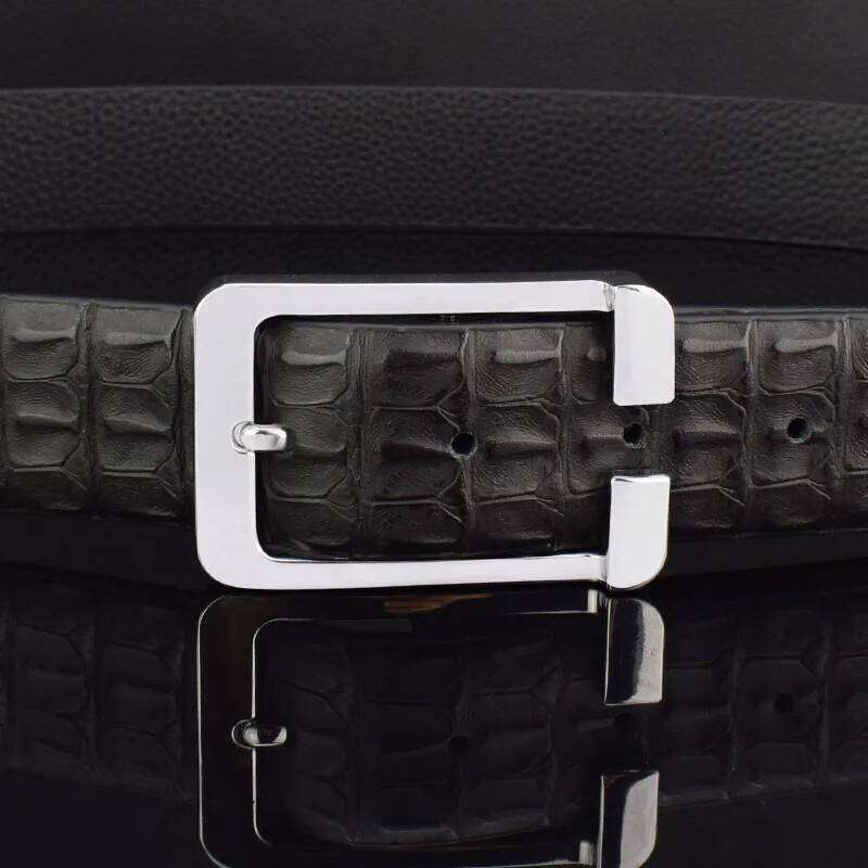 New Crocodile Grain Needle Buckle Golf Men's Fashion Waist Belt Leisure Genuine Jeans Leather Cintos Masculinos S260228