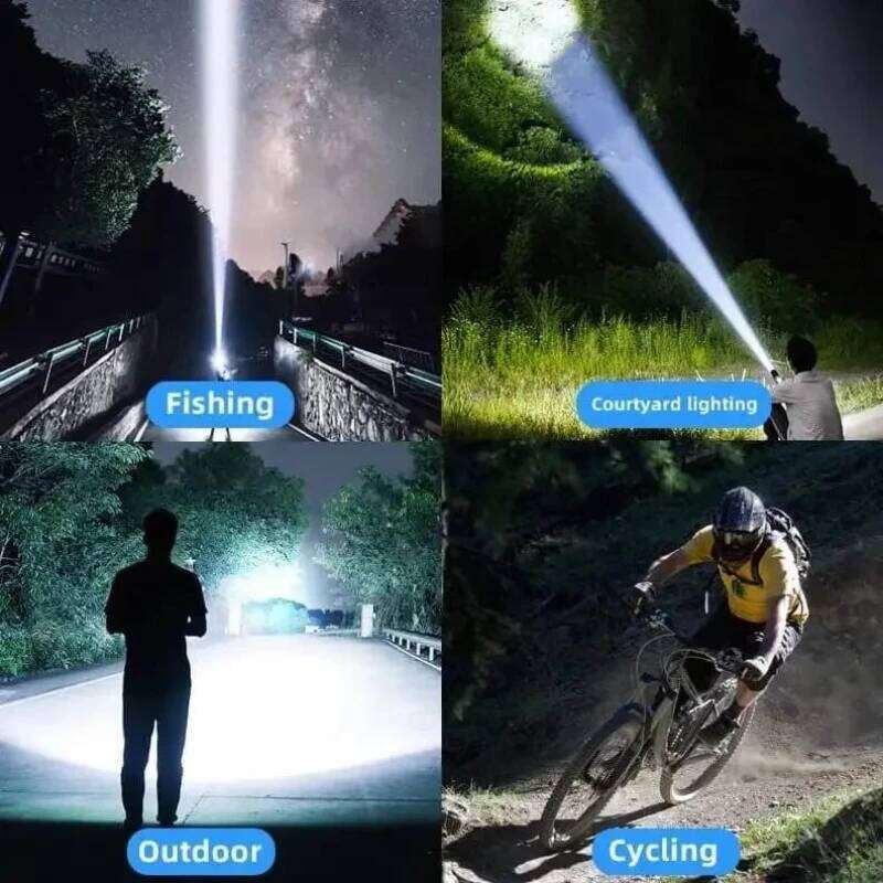 Portable LED Camping Torch Tactical Flashlight High Power Rechargeable USB Waterproof Spotlight Zoom Fishing Hunting Work Lamp Z260301