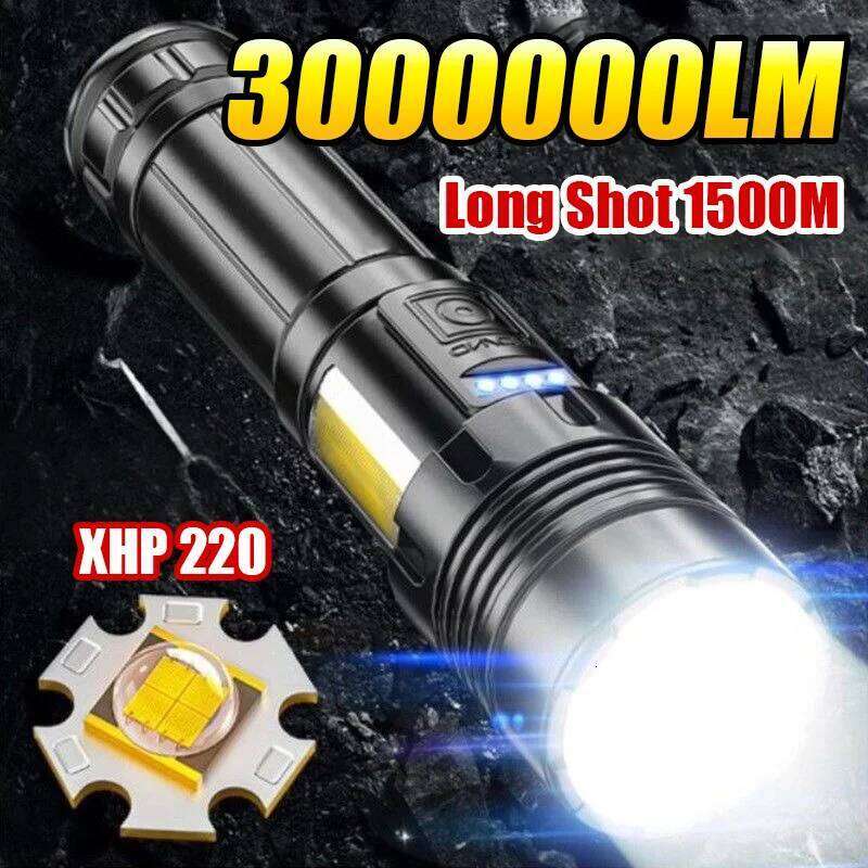 Most Powerful LED Flashlights Rechargeable Tactical Torch Ultra Bright Portable Lamp Oudoot Camping Lantern Built-in Battery Z260301