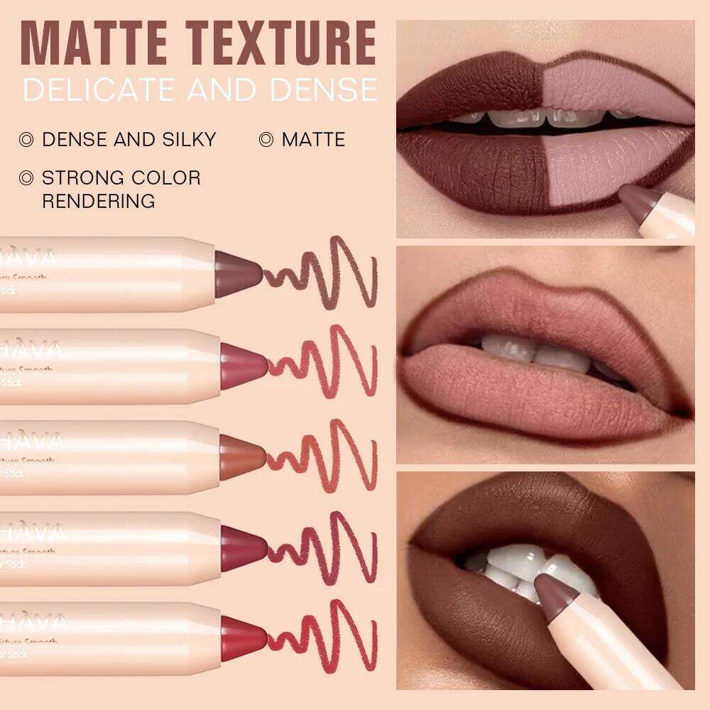 Lipstick & Liner Pencil 2-in-1, Ultra Matte Makeup, Smooth Glide, Buildable Color, Travel Friendly Lip Crayon H260302