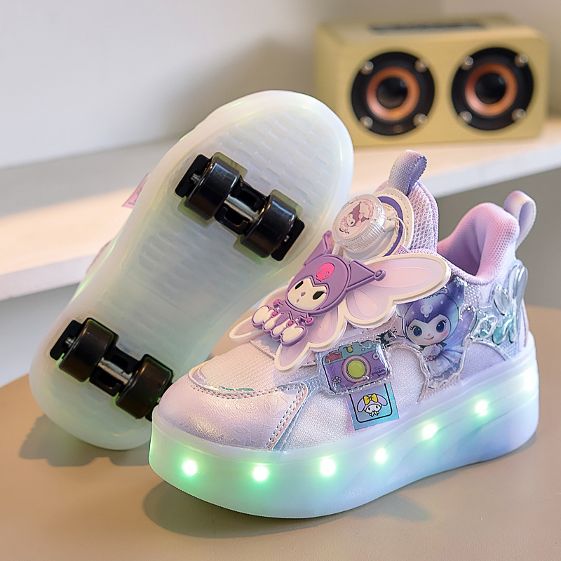 Free shipping Outdoor Sports kid Shoes Children's Roller Girls Trendy Four-Wheel Sneakers Invisible Skate Shoes with Wheels for Students Size 28-