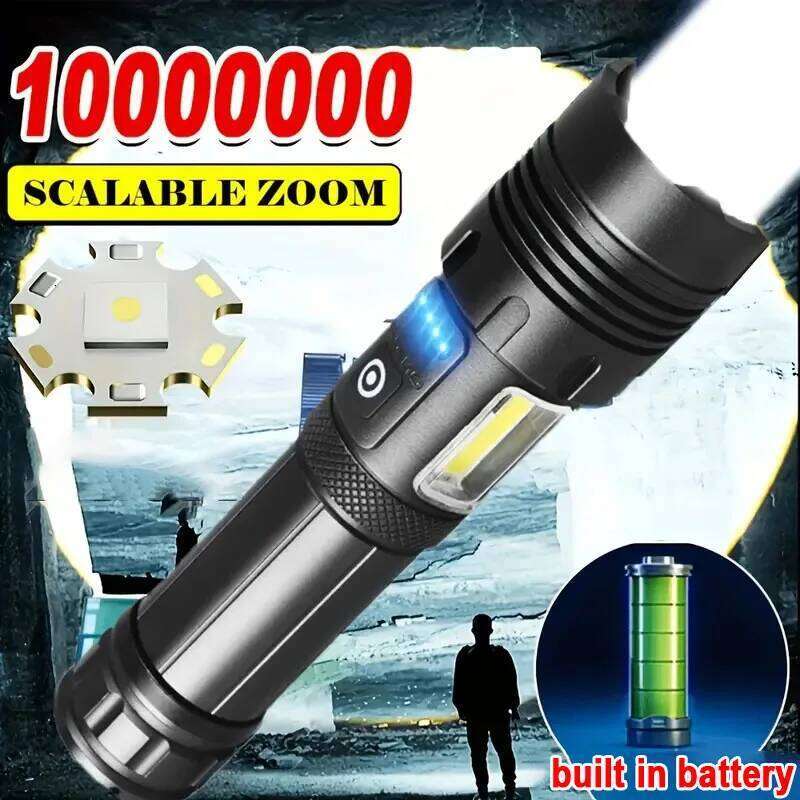 1000000 Lumens Super Bright Long Range LED Tactical Torch Outdoor Waterproof Flashlight Camping Lantern Z260301