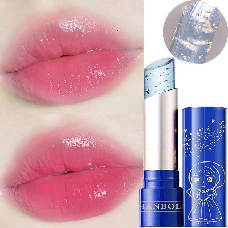 Gold Foil Shinny Balm Long Lasting Moisturizing Temperature Change Base Cream Lipstick Lip Make Up H260302