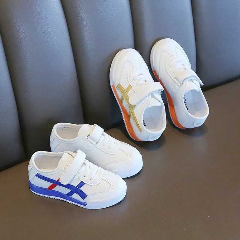 Spring & Autumn Kids' Color Block Casual Sneakers | Non-slip Soft Sole White Shoes for Boys & GirlsT260302