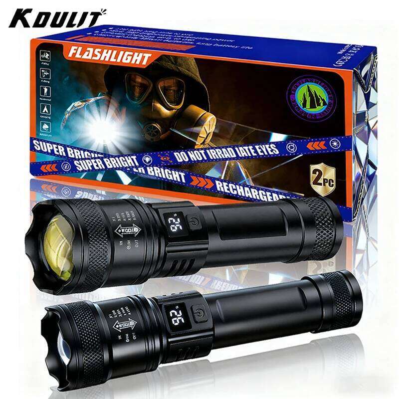 Upgrade 20000LM USB C Rechargeable Flashlight,Tactical Torch,Battery Display,Zoomable Bright Lantern for Outdoor Camping Hiking Z260301