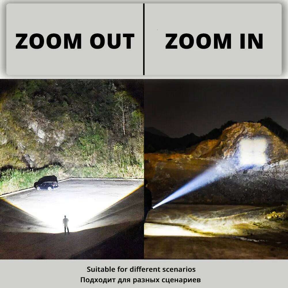 Power P50 LED Flashlight Zoomable 5 Lighting Modes Waterproof Emergency Camping Torch,Use Of High Strength Aluminum Alloy Z260301